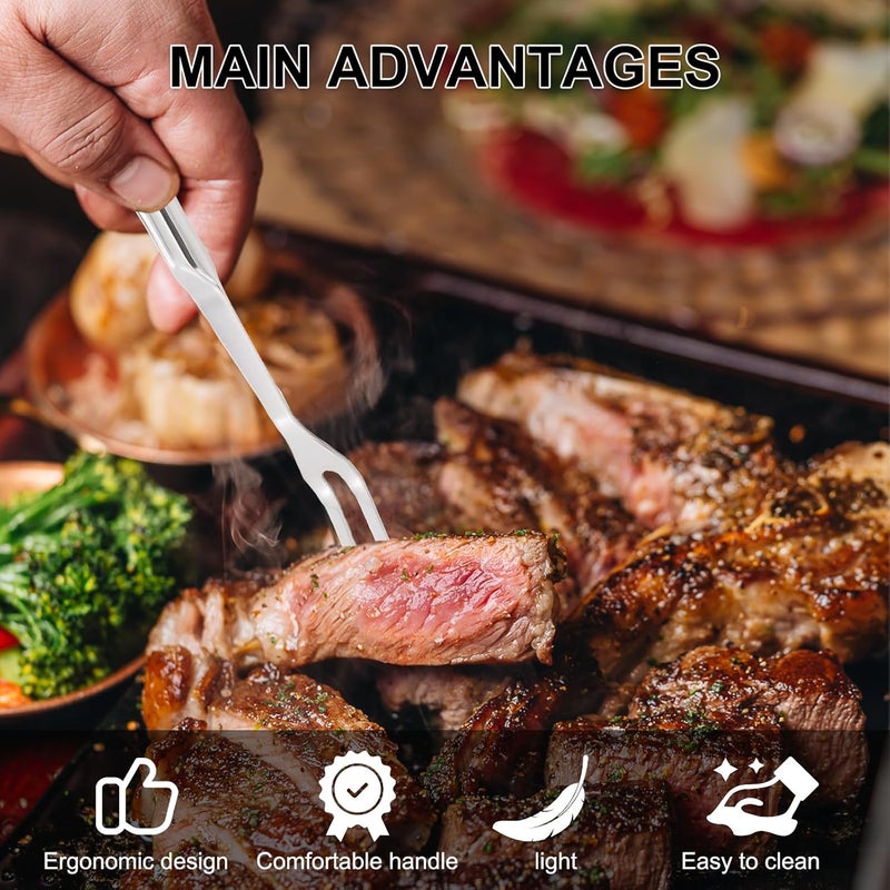 MVVM 2 Pcs Carving Fork, Meat Cooking Utensil, Kitchen Forks 2 Prong, Long Handle Fork, Granny Fork, Anti-Rust, Heat-Resistant For Grill, Cooking And Serving - Image 4
